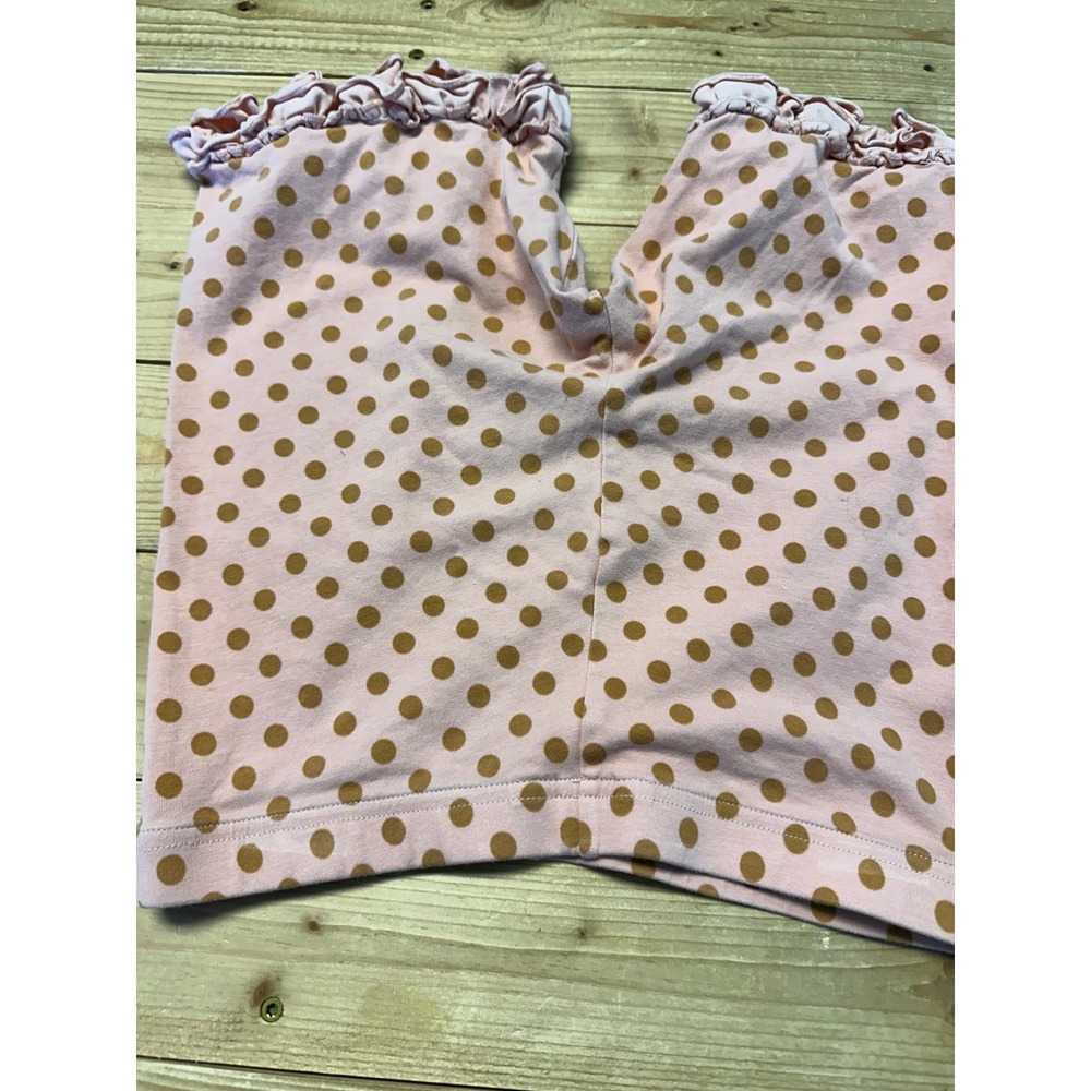 Matilda Jane Bike Shorts 14 Girls Pink Brown Polka Dot‎ Ruffle Hem - Picture 3 of 3